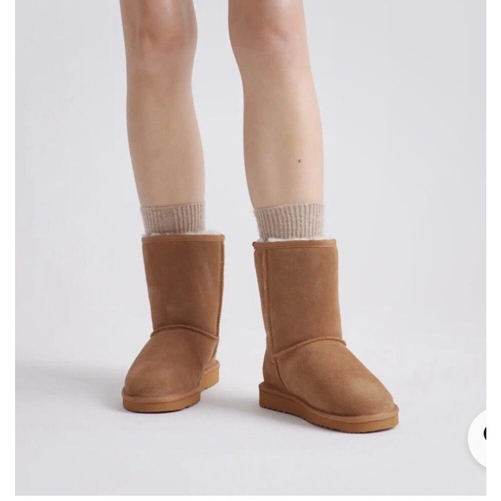 New! Quince Australian Shearling Mid Calf Boots Pecan Size 6